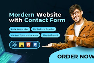 build a modern react website with a contact form