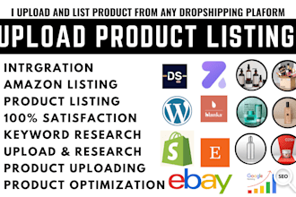 do product upload listing for shopify etsy ebay woocommerce amazon walmart store