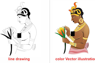 convert your pencil sketches into professional vector illustrations