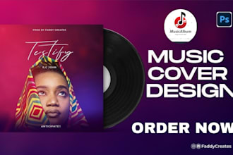 design custum song cover singing cover art  animate song album cover art