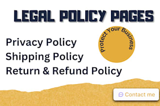 write privacy policy shipping policy return policy shopify shipping policy page