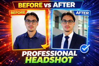 make professional headshot, portrait and photo retouching