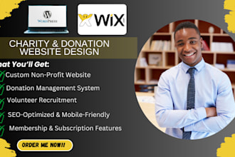 build nonprofit charity ngos donation 501c3 donation website on wix or wordpress