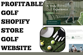 design golf website golf shopify store golf accessories store golf store
