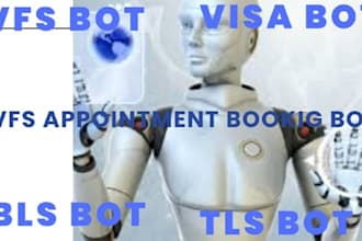 develop automated vfs appointment bot vfs bot vfs booking bot online booking bot