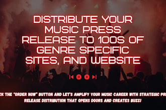 distribute your music press release to 100s of genre specific sites, and website