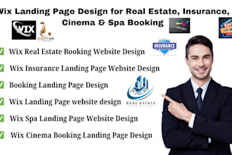 create real estate insurance cinama wix spa booking landing page website design