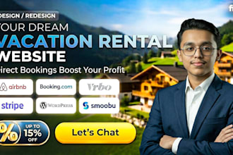 create vacation rental website with  direct booking and airbnb, smoobu sync