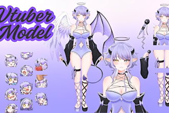 create and rig vtuber live2d model vtuber character design anime furry avatar