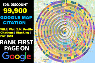 do 99,900 google maps citations for gmb ranking and local SEO 1st page