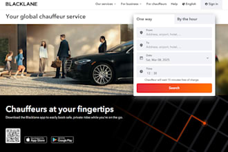design chauffeur website taxi booking car booking website car rental website