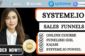 design systeme io sales funnel in clickfunnel kajabi funnelish landing pag