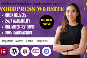 build, design, redesign, update, clone, develop or customize wordpress website