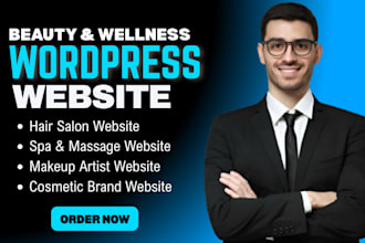 design a wordpress website for salon, spa, makeup artist, and cosmetic brands