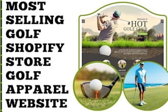 design golf shopify store golf apparel store golf accessories store golf website