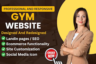 design lucrative gym fitness sports and workout website with wordpress