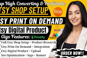 set up etsy shop etsy print on demand, etsy digital product seo, print on demand