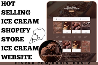 design ice cream shopify store cookies, chocolate, cake store ice cream website