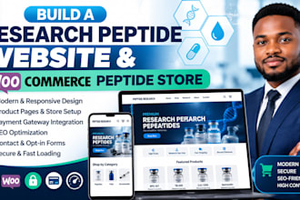 build a research peptide website and woocommerce peptide store