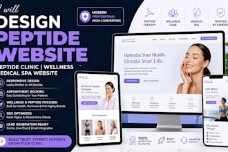 design peptide website peptide clinic wellness medical spa website