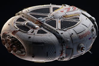 3d spaceship model, aircraft model hard surface military vehicle for 3d printing