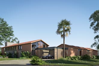 recraft 3d apartment,cottage house design,landscape rendering,pool patio,3ds max