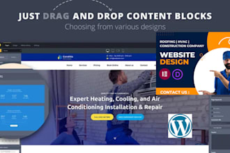 build hvac website, construction, remodeling, roofing, plumbing cleaning website