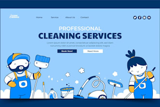 create clean and modern cleaning service website with wordpress, booking koala
