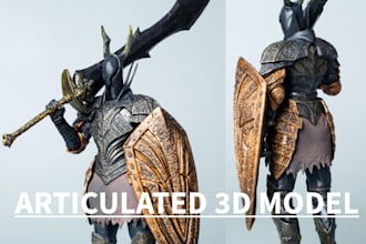 3d articulated 3d model action figure model 3d bjd 3d doll toy for 3d printing