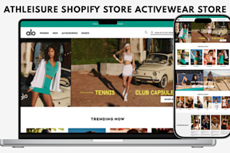 design athleisure activewear shopify store gymwear sportwear streetwear store