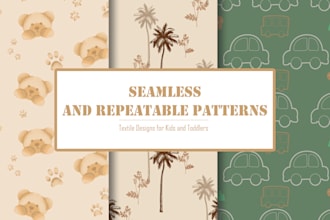create seamless and repeatable kids textile patterns