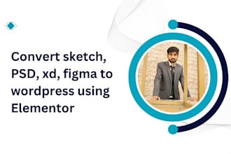 convert sketch, PSD, xd, figma to wordpress using elementor