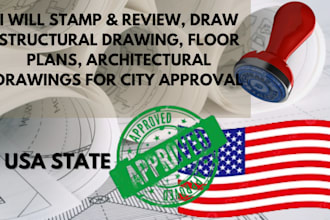 draw, stamp architectural floor plan, structural drawing, adu permit los angeles