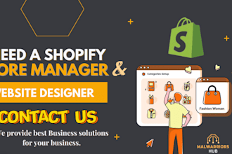 be your shopify virtual assistant, shopify store manager,shopify website design