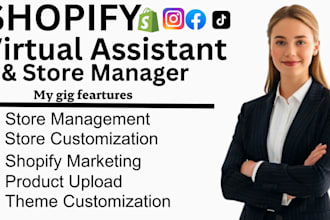 be your shopify virtual assistant shopify store manager for shopify website