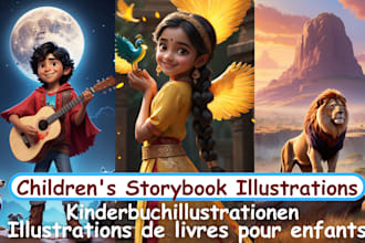 draw 3d children story book illustration children picture book illustration
