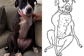 draw a funny ugly pet portrait from your photo in 24 hours