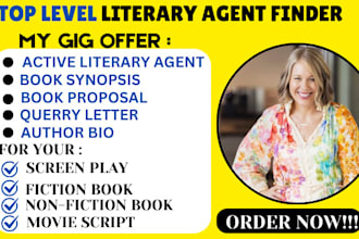 find top literary agent and publisher for authors novel, and write query letter