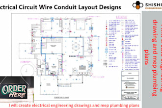 create electrical engineering drawings and mep plumbing plans