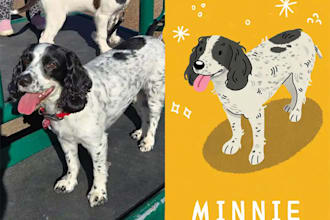 do custom pet portrait, dog and cat illustration