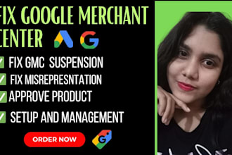 fix google merchant center suspension, gmc misrepresentation, setup shopping ads