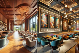 design your cafe, restaurant, office ,house interior and do 3d modelling