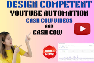 design a competent youtube automation, cash cow videos with cash cow