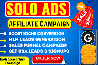 blast leads signup guarantees solo ads campaign MLM affiliate link promotion b2b