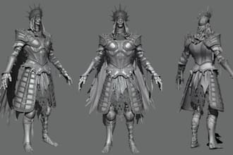 sculpt 3d model character, action figure toys for 3d printing using solidworks