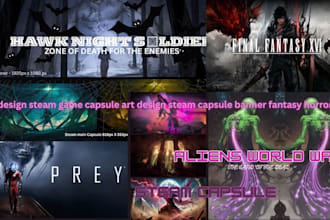 steam game capsule art design steam capsule banner fantasy horror illusion