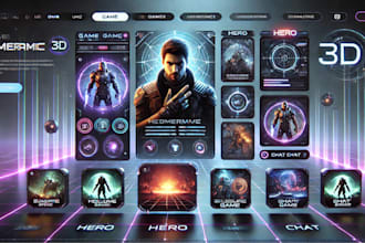 design 3d game ui website with wordpress, figma to framer page