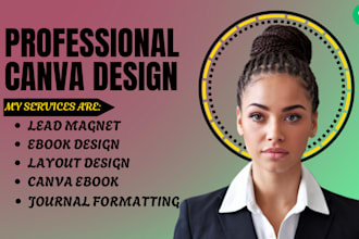 do canva ebook design, formatting lead magnet journal, workbook, layout design