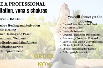 ghostwrite your ebook on meditation, yoga and chakras