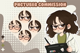 draw custom pngtuber for streams in anime chibi style